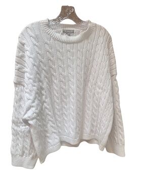 J. Crew White Cable Knit Sweater - Women's 2X